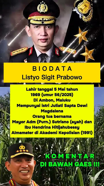 BIODATA LISTYO SIGIT PRABOWO #profil #news #beritaterkini