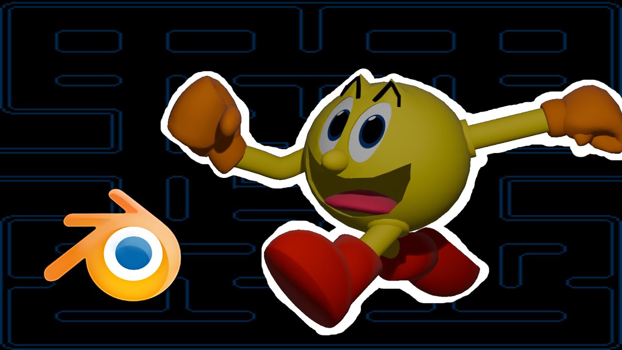 Pac-Man 3D Blender Model Showcase