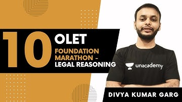 Season 2 - OLET Foundation Class | Legal Reasoning | Divya Kumar Garg | Unacademy CLAT