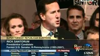Rick Santorum Super Tuesday Speech