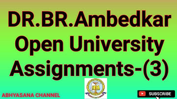 DR.B.R.AMBEDKAR OPEN UNIVERSITY // PG ASSIGNMENTS INFORMATION - 3  // DISTANCE EDUCATION PROGRAMMES