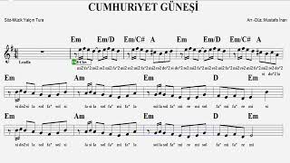 Cumhuri̇yet Güneşi̇ - - Em - - :Guitar,Keyboard,Flute,Melodica,Violin,Ukulele,Recorder.