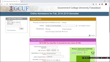 GCUF (BS/BSc) Complete Process Of Online Registration For Admission 2020