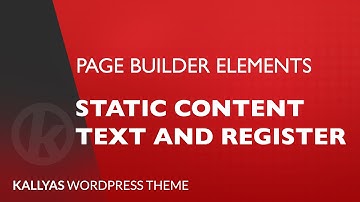 Static content - Text and register (Page Builder Element in Kallyas WordPress theme v4.0 )