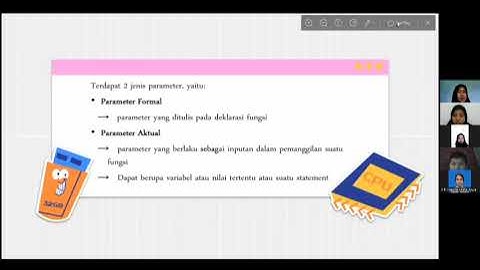 VIDEO PRESENTASI KELOMPOK 3 DASAR PEMROGRAMAN TENTANG FUNGSI DALAM C++