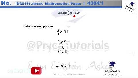 ZIMSEC Mathematics Paper 1 2019 O Level