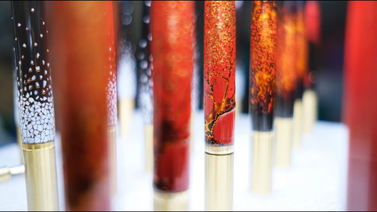 蛋殼，金箔，高蒔絵，變塗技法製作的漆器鋼筆系列