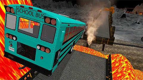 Beamng drive - Open Bridge Jumping Over Hot Volcano Car Crashes #7 | BeamNG-Destruction