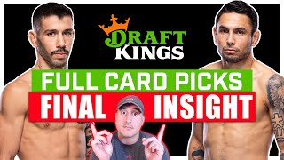 DRAFTKINGS FANTASY: UFC Vegas 91: Nicolau vs. Perez FULL CARD Predictions