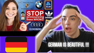 15 German brands YOU pronounce WRONG Feli from Germany REACTION (RATE MY PRONUNCIATION) !!!