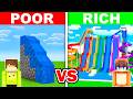 POOR vs RICH Waterpark House Build Challenge in Minecraft 