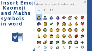 How to Insert Emoji Kaomoji and Math Symbols in Ms word || How to Insert Emoji in Ms word