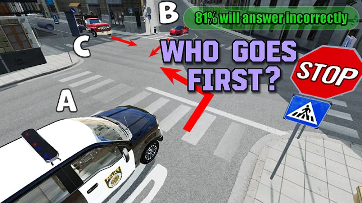Which CAR Should PASS the Intersection FIRST? USA Driving Tests and Road Rules