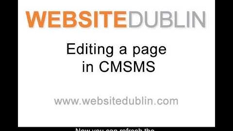 Website Dublin - Editing a Page in CMSMS