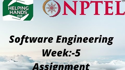 Software Engineering week 5 NPTEL Assignment