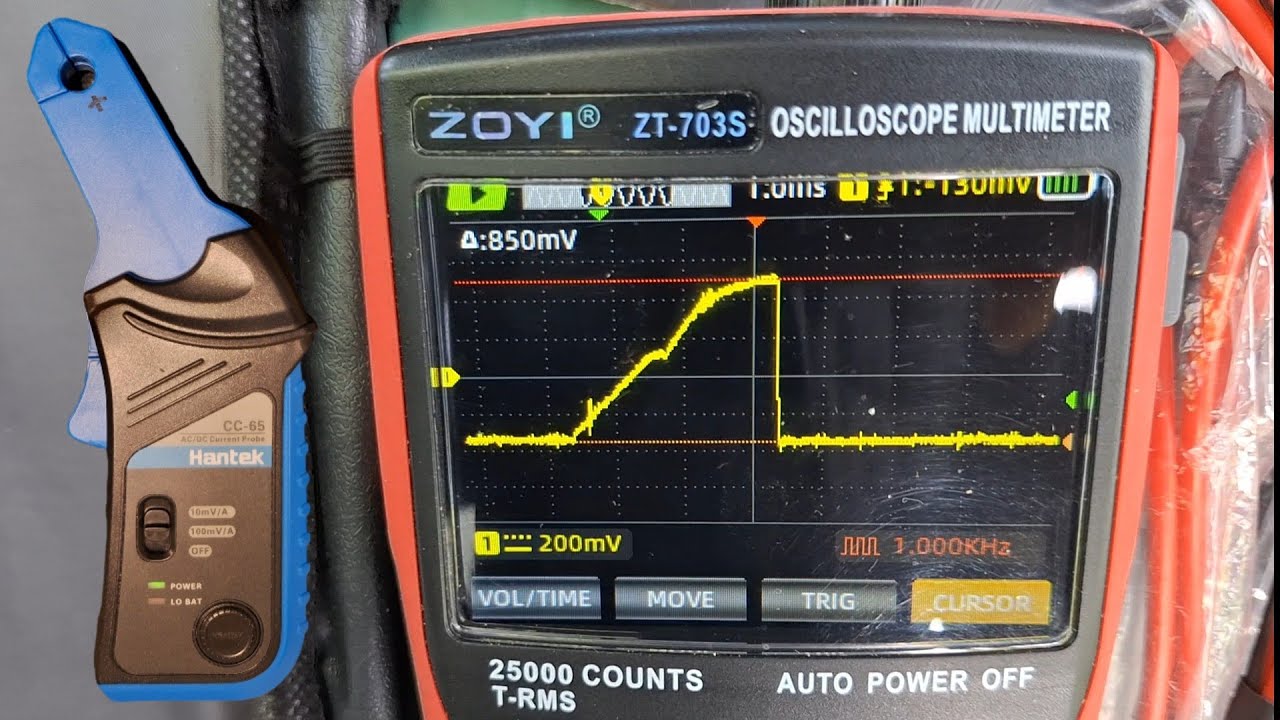 Fuel Injector Current Ramp: ZOYI ZT-703S Scope and Hantek CC-65