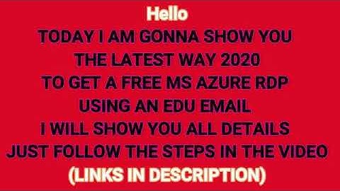 The Latest Ways To Get a Free RDP  VPS from Microsoft Azure Using Edu Email 🔥