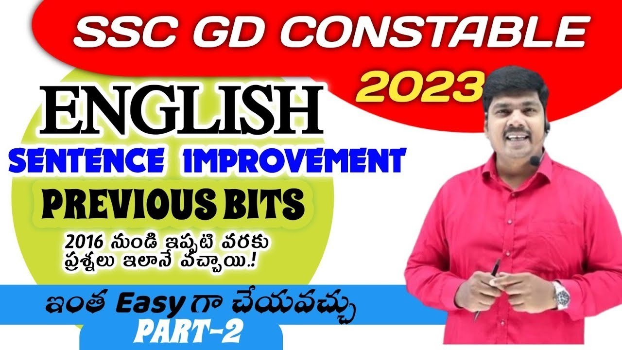 SSC GD English Full Class in Telugu | Common Errors, Sentence Correction & PYQs | Exam Oriented |