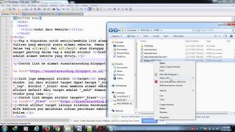 Belajar HTML Part 11 Cara Membuat link di HTML tag a