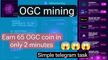 OGC TELEGRAM  MINING | OGC MINING APP | OGC Token Airdrop | OGC Mining SPEED BOOST | OGC new update