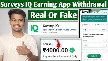 Survey Iq App Real Or Fake|Survey Iq App Review|Survey Iq App Withdrawal Proof|Survey Iq