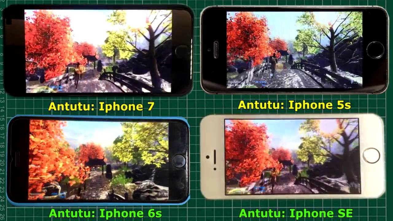 Antutu Benchmark Test Iphone 7 Vs Iphone 6s Vs Iphone 5s Vs Iphone Se Youtube