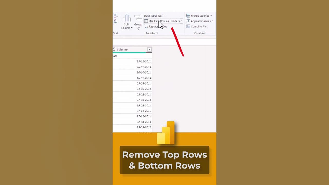 Power query remove top bottom rows unwanted rows part 4 