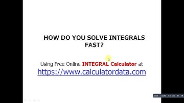 Free Online Integral Calculator - How can I solve Integrals Fast? https://www.calculatordata.com