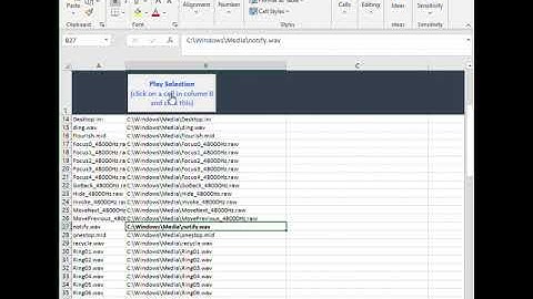 Playing audio files from Excel sheet
