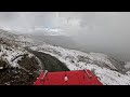 Nevis Ski Hut down to Garston while snowing - MAN truck