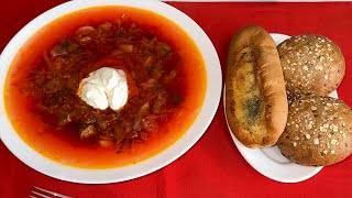 :  . Red borscht. Kirmizi pancar corbasi.