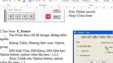 Tin học văn phòng. Tạo Macro trong Microsoft Access: Bài thực hành Quản Lý Sinh Viên