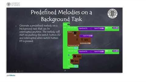 57/74 IoT MOOC Part I: Programming Example. Predefined Melodies on a Background Task
