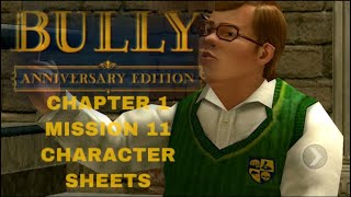 Character Sheets || Chapter 1 - Mission 11 || Bully Anniversary Edition