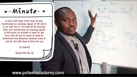 Linear motion | KCSE 2022 Math P1 Q8