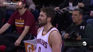 Kevin Love Gets T'd Up   Raptors vs Cavaliers   Game 2   May 3, 2017   2017 NBA Playoffs