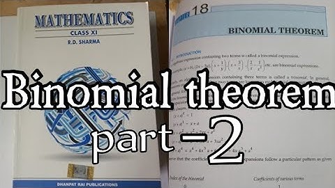 Binomial theorem part-2 | questions on binomial theorem formula| RD sharma example |
