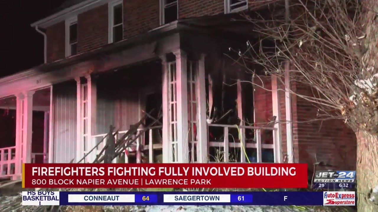 Firefighters fight fully involved home in Lawrence Park - YouTube