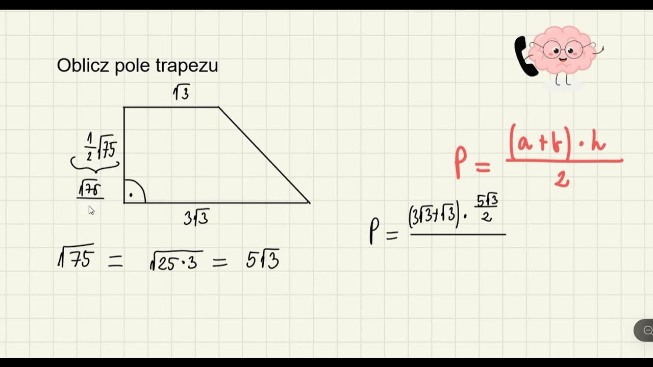 Oblicz Pole Trapezu Pierwiastek Z 3 Oblicz pole trapezu (Temat: Pierwiastek kwadratowy) - YouTube