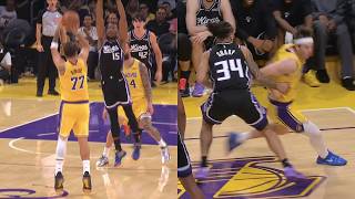 Luka Doncic fadeaway logo 3 then Austin Reaves filthy spin fake vs Kings 🔥