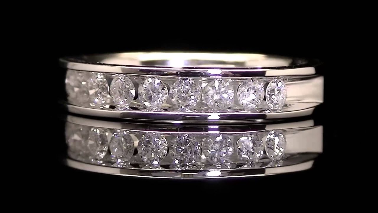 1/2 CTW Channel Set Round Diamond Anniversary Wedding Band Ring in 14K ...