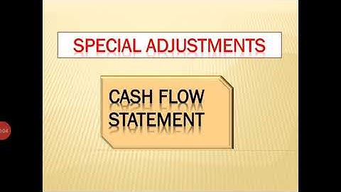 Special items in cash flow statement