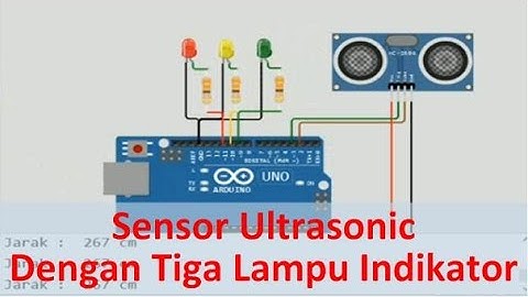 Arduino Sensor Ultrasonic HC-SR04 Pengukur Jarak Tiga LED Indikator WOKWI Tutorial @tptumetro