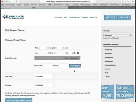 How to create an invoice on the Freelancer Worldwide portal