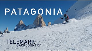 Telemark skiing backcountry. Patagonia 2018