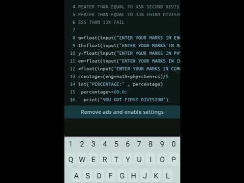 PYTHON Programming For School Level(MARKSHEET CALCULATE ) Day 17/30 ...