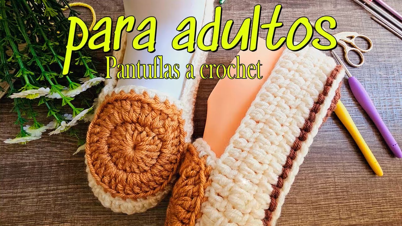 🧶 ¡Aprende a tejer! Pantuflas a Crochet Fáciles para Adultos  👣 | Paso a Paso + Patrones GRATIS