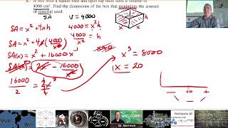 Calculus 30 4.4 Optimization problems #5, 6 Profile