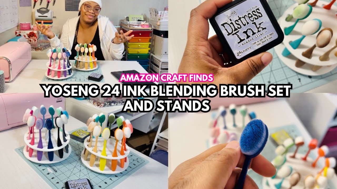Amazon Finds! Yoseng 24 Brush Set for Distress Ink and Oxides