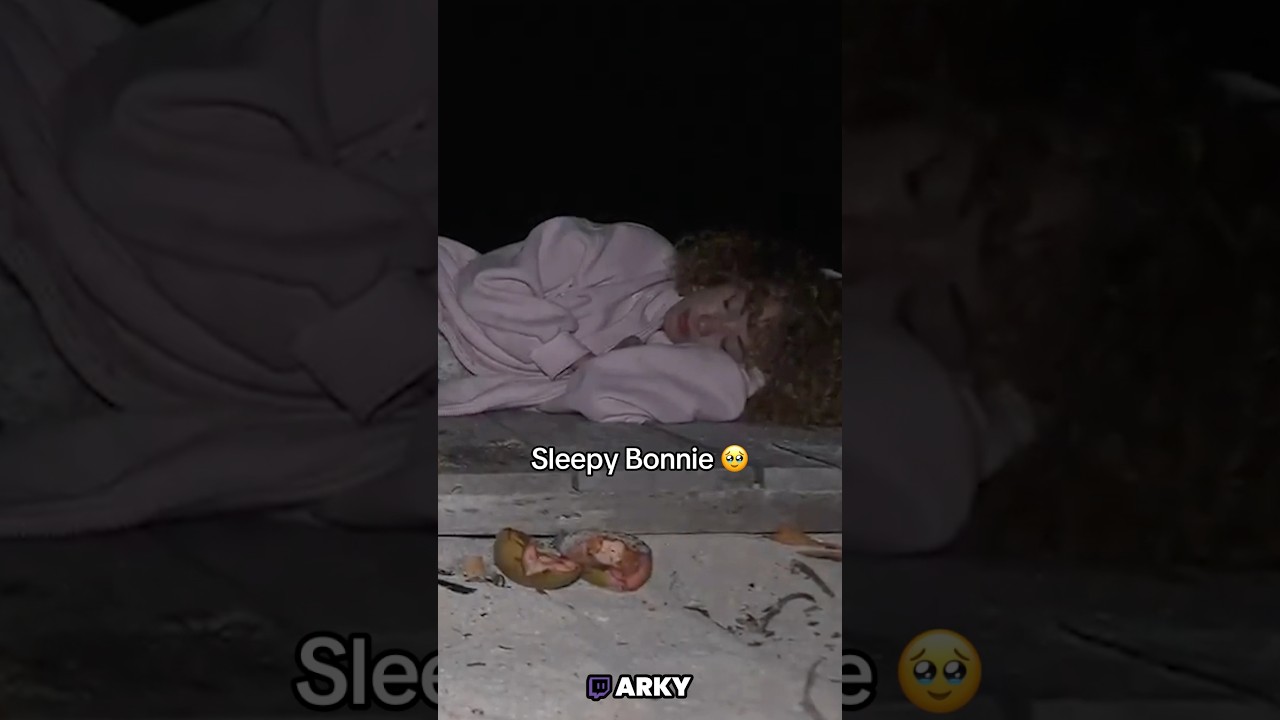 Bonnies sleeping while Arky struggles with a coconut 🥹☺️